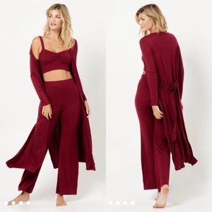 NWT L*space Revolve Audrey Duster Cardigan Sweater Cabernet Size XSMALL